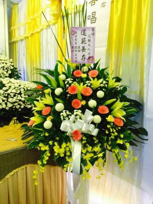 追思、悼念、喪禮高架鮮花籃、告別式藝術鮮花籃